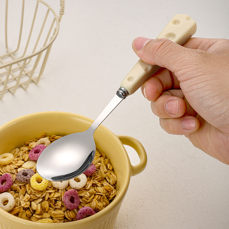 High-Looking Spoon Household Stainless Steel Fork Cute Girly Heart Tableware Cheese Spoon Fork Kidsren Eating Fork Spoon