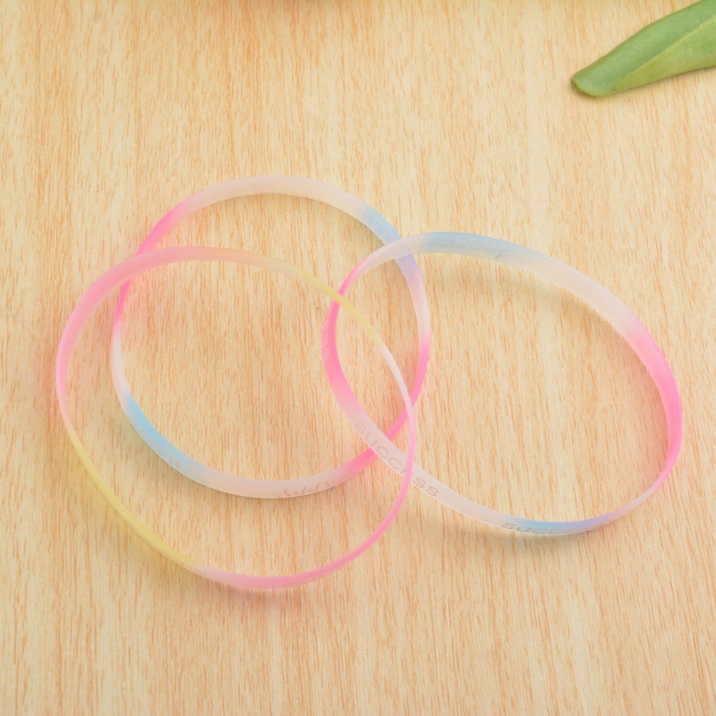 Hot Selling Back-To-School Season Student Luminous Bracelet Fluorescent Letter Wristband Silicone Bracelet Korean Style Bracelet Bracelet Wholesale