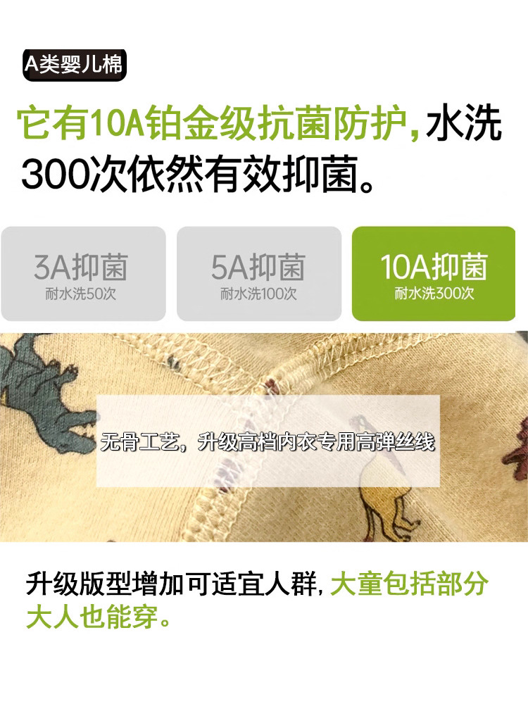 【2025 Upgraded 10A Grade Antibacterial Version】Children's Wool Stretch Fabric Infant Class a Seamless Pajamas Cartoon Homewear