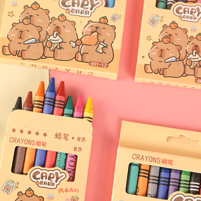 Kapibala Kidsren's Painting Crayons 8 Colors/12 Colors Set Safe, Non-Toxic and Easy to Color Baby Graffiti Painting Pen