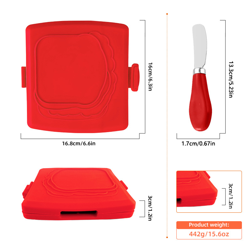 Cross-Border Hot-Selling Microwave Grill Microwave Oven Special Baking Pan Toast Sandwich Baking Pan with Butter Knife
