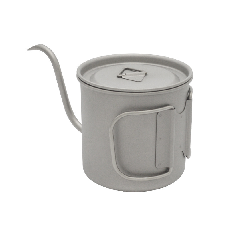 Pure Titanium Coffee Hand Brewing Pot Fine Mouth Pot Spout Removable Outdoor Household Brewing Ear-Hanging Coffee Utensil