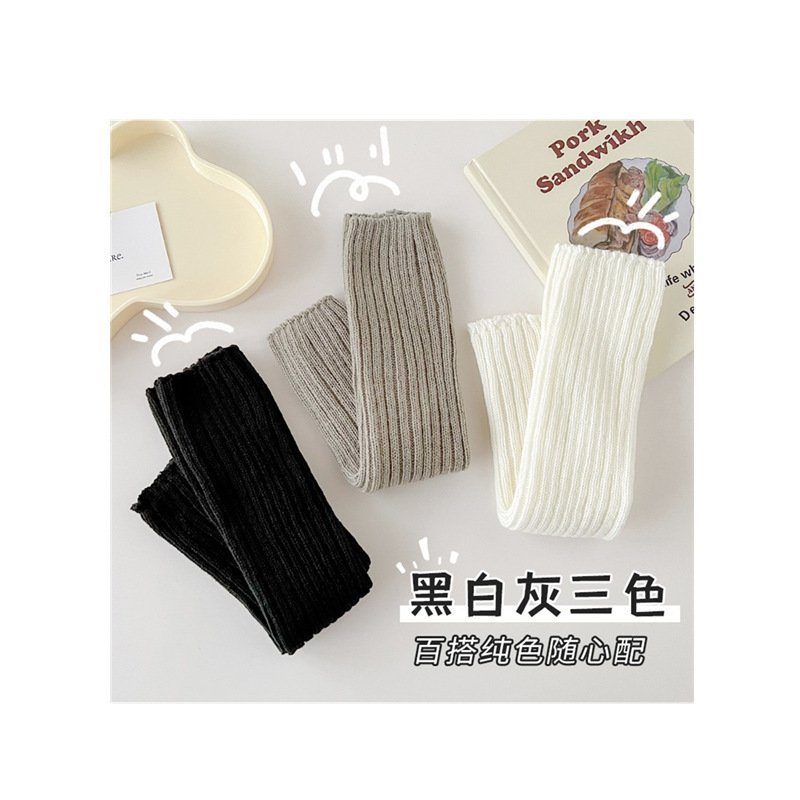 Knitted jk socks women's white long calf socks leg cover autumn and winter warm pile socks Lolita ins fashion