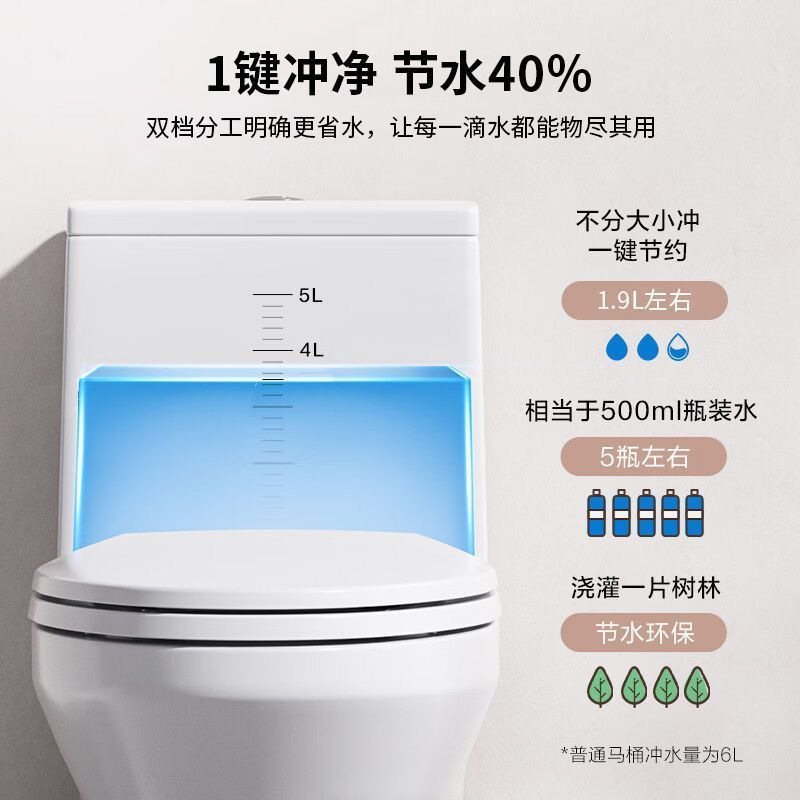 Household Flush Toilet Large Diameter Silent Ceramic Deodorant Toilet Siphon Toilet Small Apartment Bathroom New Style