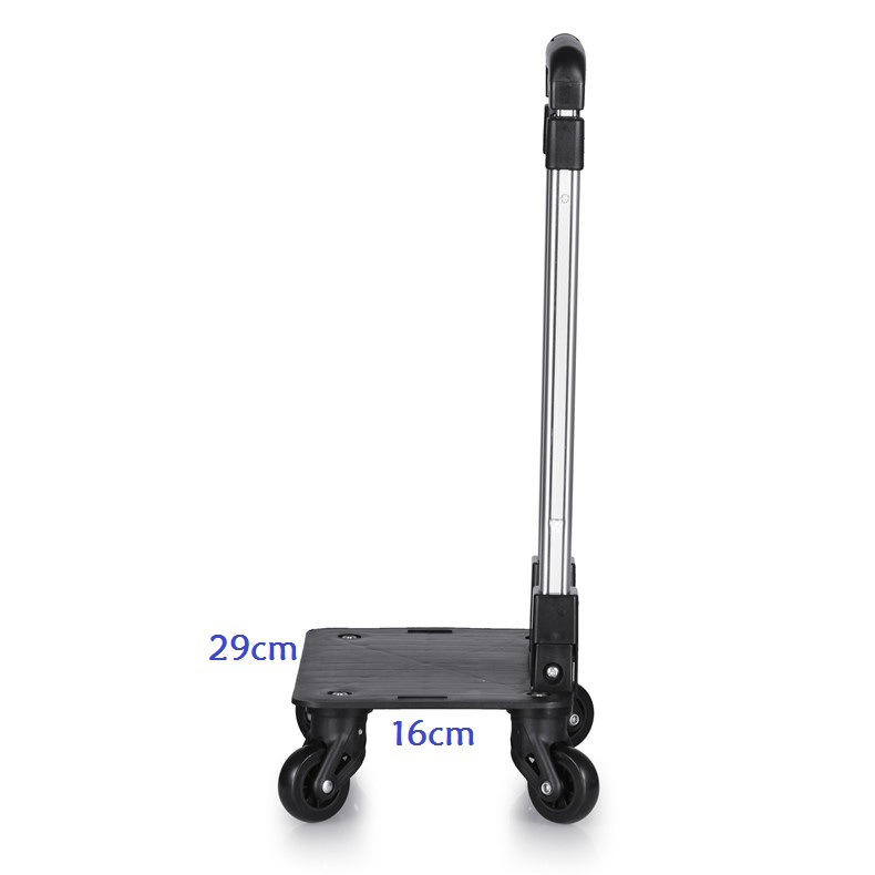 Four-wheel universal wheel pull rod lightweight portable folding pull rod aluminum alloy luggage pull rod rack hand car trailer wholesale