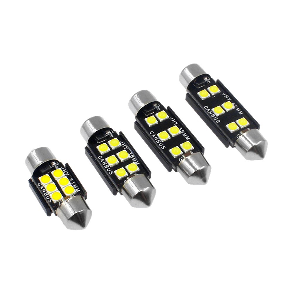 Car Led Roof Light Double Tip 3030 6Smd Constant Current High Brightness Canbus Decoding Reading Light C5W License Plate Light