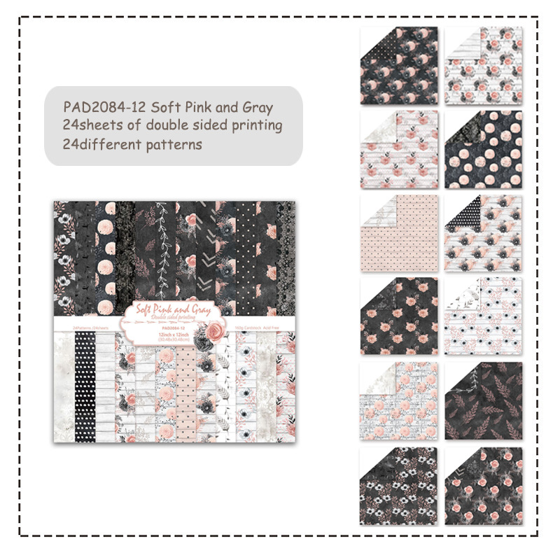DIY Photo Album Scrapbook Junk Journal Handbook Card Background Paper 12inch Double-Sided Pattern Paper