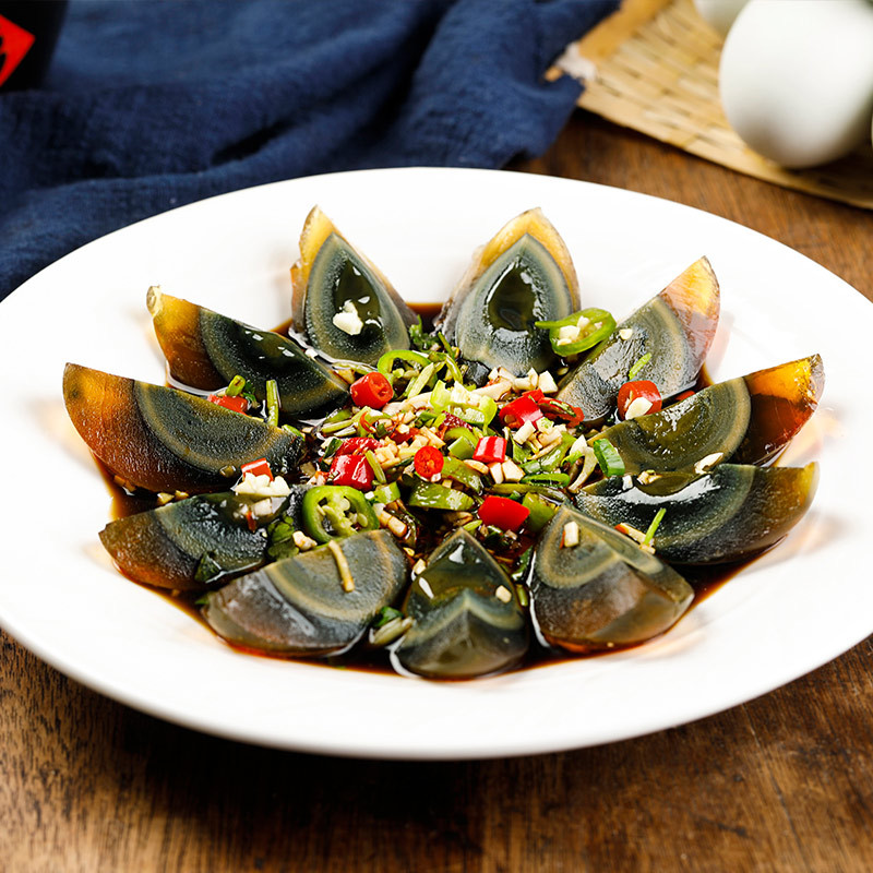 Shendan Dragon Boat Festival Supermarket High-Quality Soft-Boiled Pine Preserved Egg Hubei Specialty Duck Preserved Egg Non-Resistant Lead-Free Duck Egg