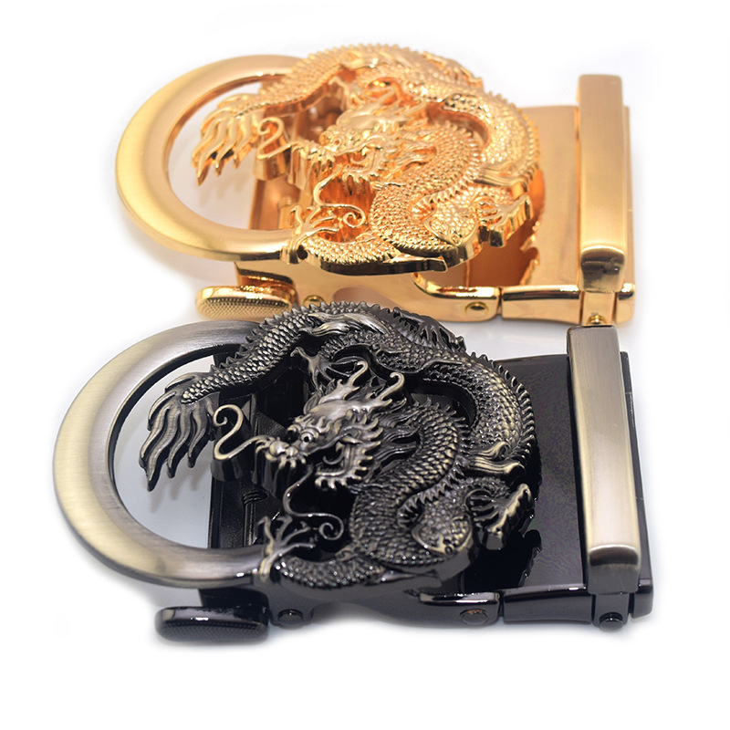 Network new high-grade dragon belt buckle head hollow animal head alloy automatic buckle in stock belt buckle head wholesale