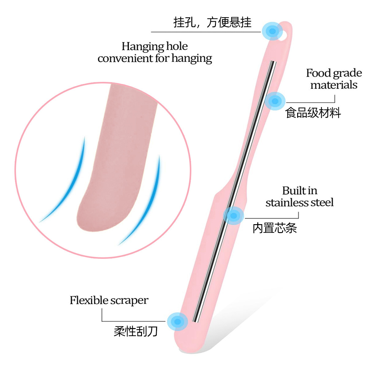 Multifunctional Integrated Silicone Spatula, Food-Grade Baking Silicone Scraper, Thickened Butter Knife, Cake Cream Spatula