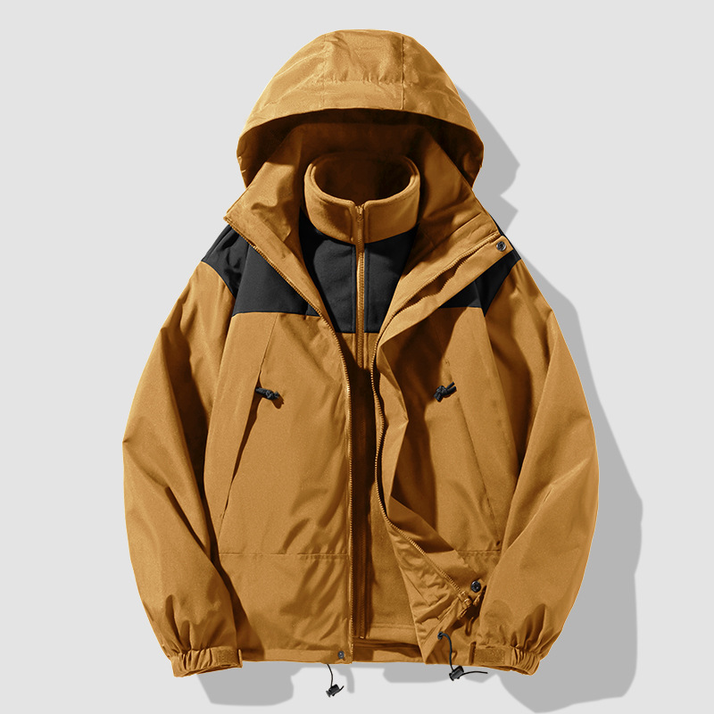 2023 autumn and winter three-in-one assault clothing for men and women with detachable padded velvet two-piece windproof waterproof mountaineering