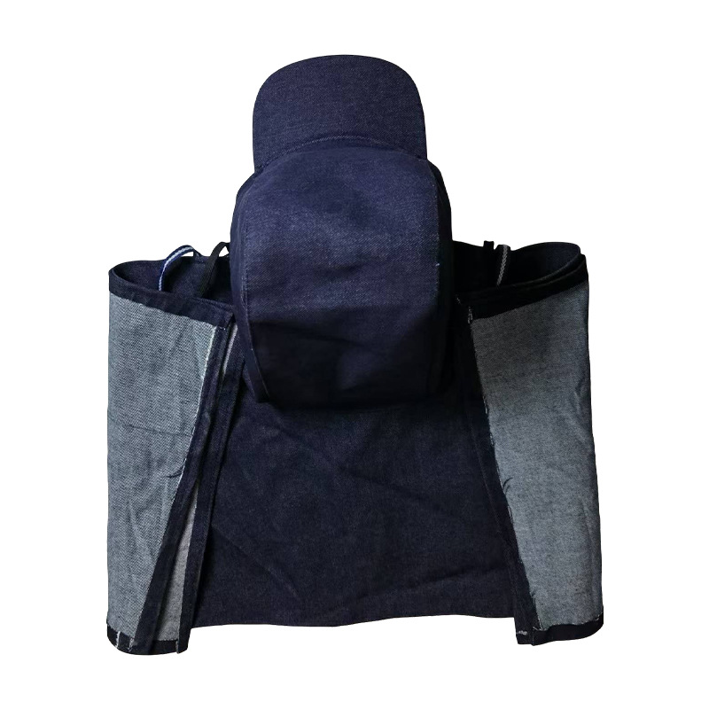 Wholesale Denim Shawl Hat Protective Hat Labor Protection Denim Shawl Hat Cement Handling Spray Paint Shawl Hat Manufacturer Direct Delivery