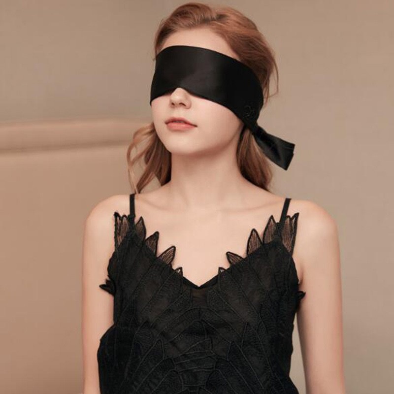 Hairband Binding Ribbon Silk Eye Mask Binding Hand Flirting Blindfold Silky Blackout Black and Red Sentimental Hairband Hair Accessories
