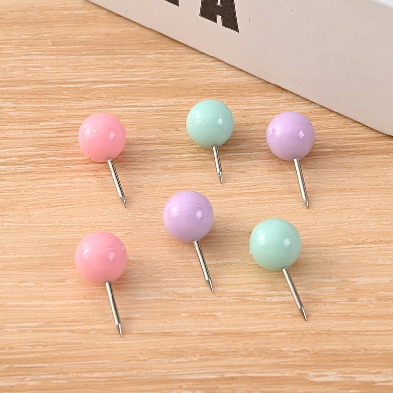 Ball Nail Macaron Color Nail Small Fresh Round Head Pin Photo Wall Poster Cork Nail Message Fixed Earth Nail