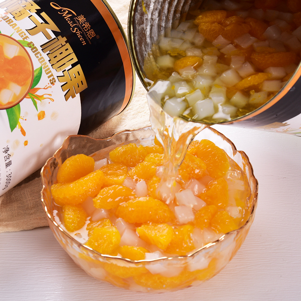 Manufacturer 3kg yellow peach diced peach strips coconut orange yellow peach coconut baking catering milk tea big barrel affordable pack