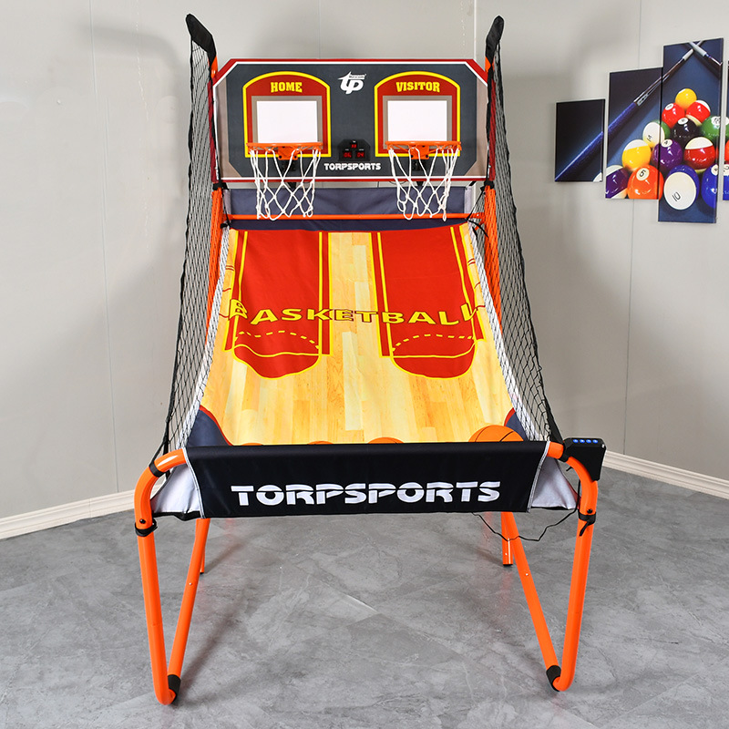 Luxury double scoring shooting machine bold reinforced quick assembly folding double basketball stand basketball machine
