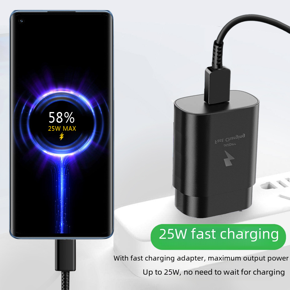Suitable for Samsung 25W Fast Charging 45W Fast Charging Charger Note10 S20 Super Flash Charging S22 Charging Head