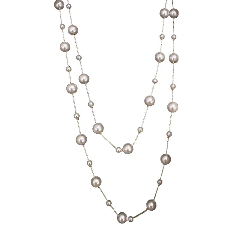 Korean Fashion Long Pearl Necklace, Feminine, Light Luxury, High-End Sweater Chain, Versatile Autumn and Winter Necklace Wholesale