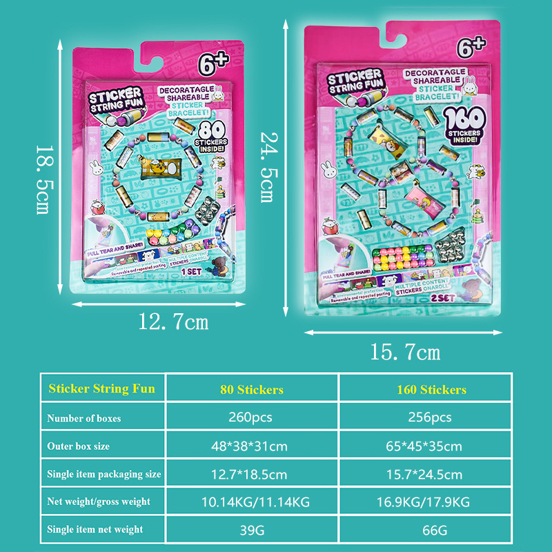 Cross-Border Sticki Roll Internet Celebrity Kidsren's Creative Sticker Bracelet Family DIY Bracelet Sticker String Bracelet