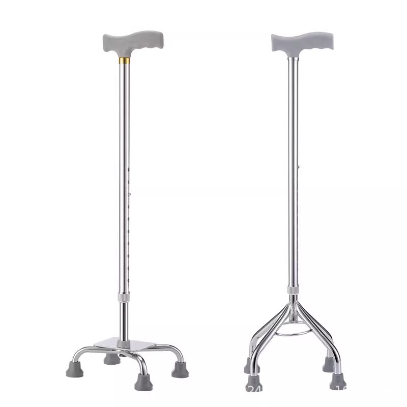 Jiafen Elderly Crutches Anti-Slip Four-Corner Cane Thickened Reinforced Aluminum Alloy Telescopic Four-Legged Crutches for the Elderly Rehabilitation