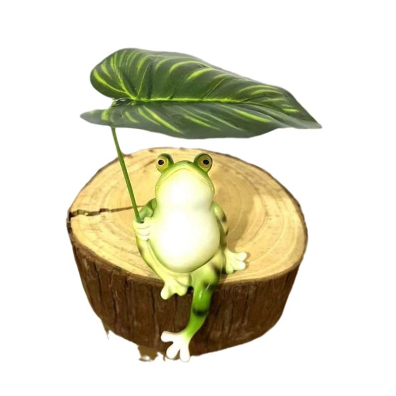 Leaves Cool Simulation Frog Ornaments Fish Pond Fish Tank Micro Landscape Layout Landscaping Home Balcony Courtyard Crafts