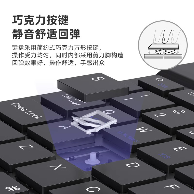 Wireless Bluetooth Keyboard Customized Ultra-Thin Silent Portable Office Tablet Mobile Phone Universal Wireless Ultra-Thin Keyboard and Mouse Set