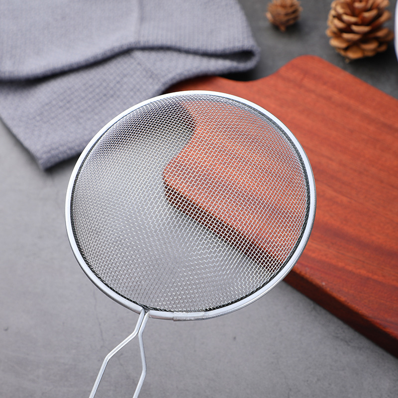 10 # Long-Handled Oil Mesh, Kitchen Household Noodles Filter, Soy Milk Residue Filter, Durable, Wear-Resistant, Anti-Fall, Not Easy to Break