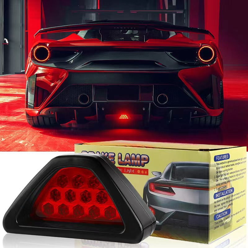 Car pilot light motorcycle car brake light LED adapt to triangle light flash highlight rear bar surround anti-light