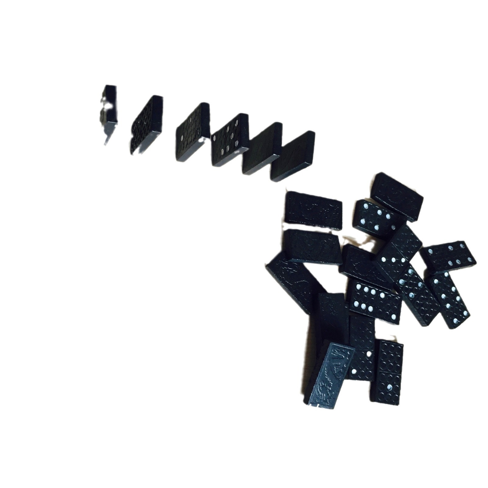 Factory Direct Sales Domino 28 Pieces High Standard Double Sixty Domino Wooden Box Black Domino Wholesale