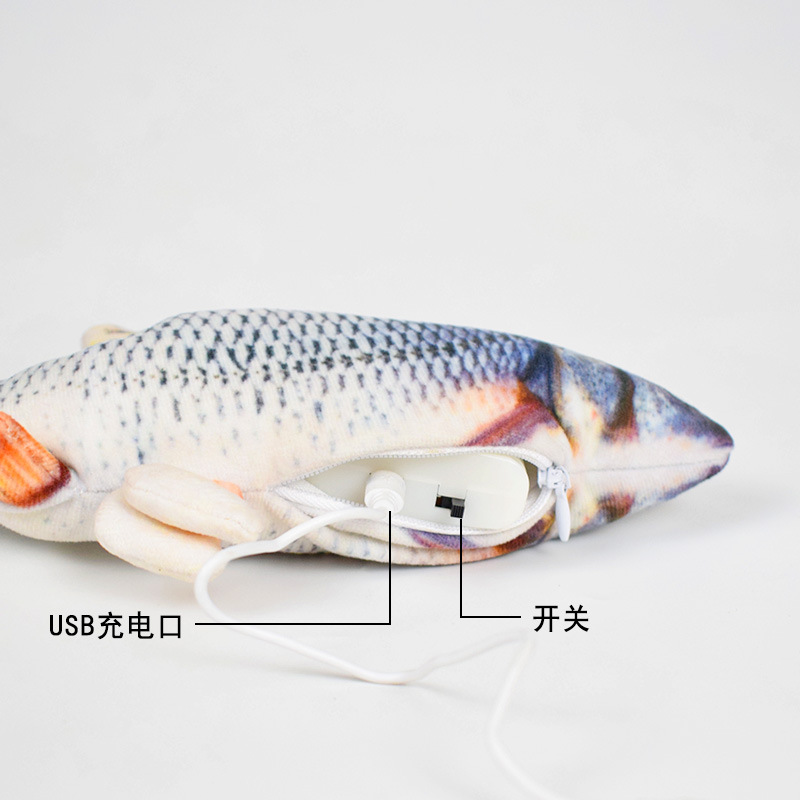Cross-border explosions electric fish usb charging simulation fish will beat the fish to tease cats pet toys factory outlets