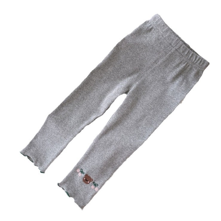 Girls' Bear Cherry Printed Leggings Western-style Baby Outer Wear Pants Small and Medium-sized Children's Trousers