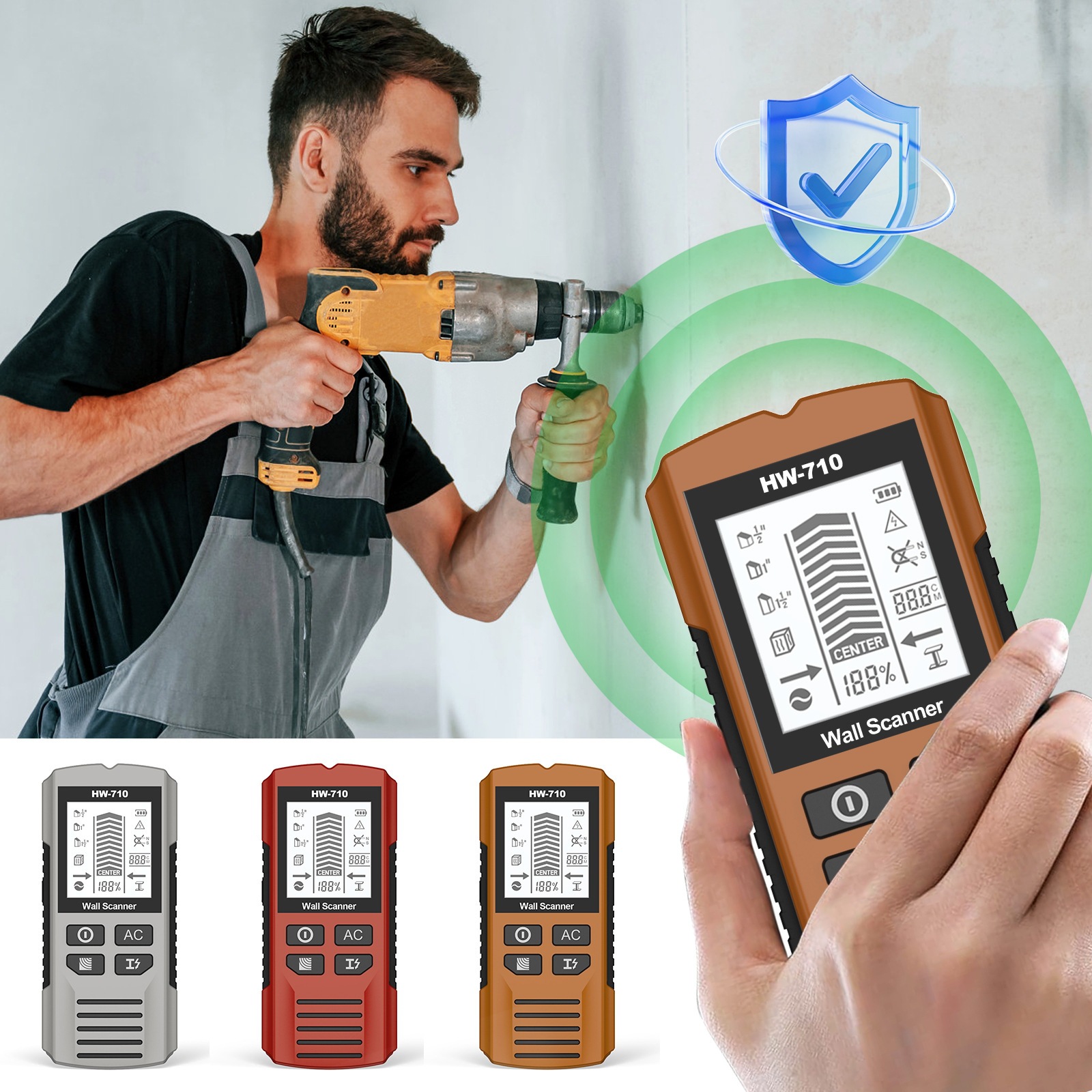 Пятифункциональный стеновой детектор, детектор колонн, измерительный инструмент, новый стеновой металлоискатель