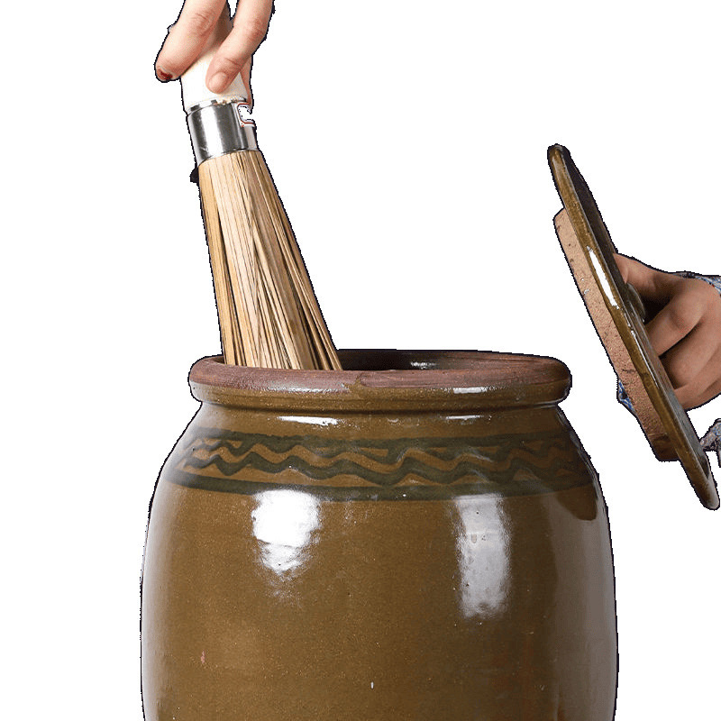 Ceramic Pickle Jar Container for Home Use, Traditional Lidded Meat Pickle Jar, Sauce Jar, Rice Jar