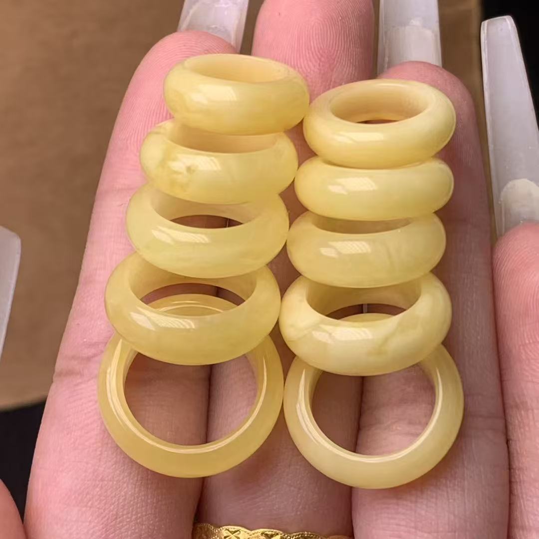 Кольцо из натурального воска с русским материалом, желтое, с богатой текстурой и четким узором, культурные аксессуары, оптовая продажа