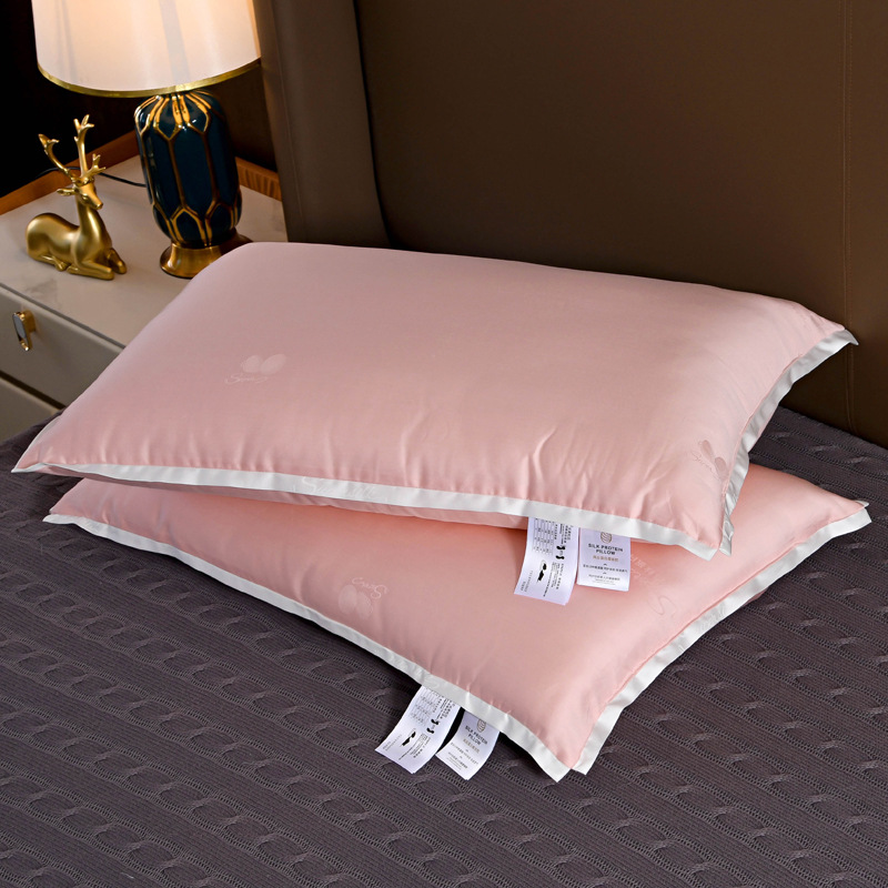 Silk Protein Pillow Super Soft Neck Protection Low Pillow Home Sleep Aid Pillow Core Single Thin Pillow