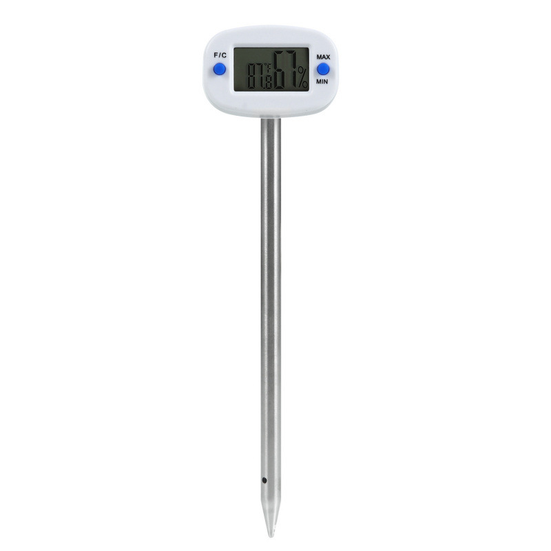 Flower and Plant Pot Hygrometer Stainless Steel Soil Temperature and Humidity Tester Mini Household Indoor Temperature and Humidity Meter