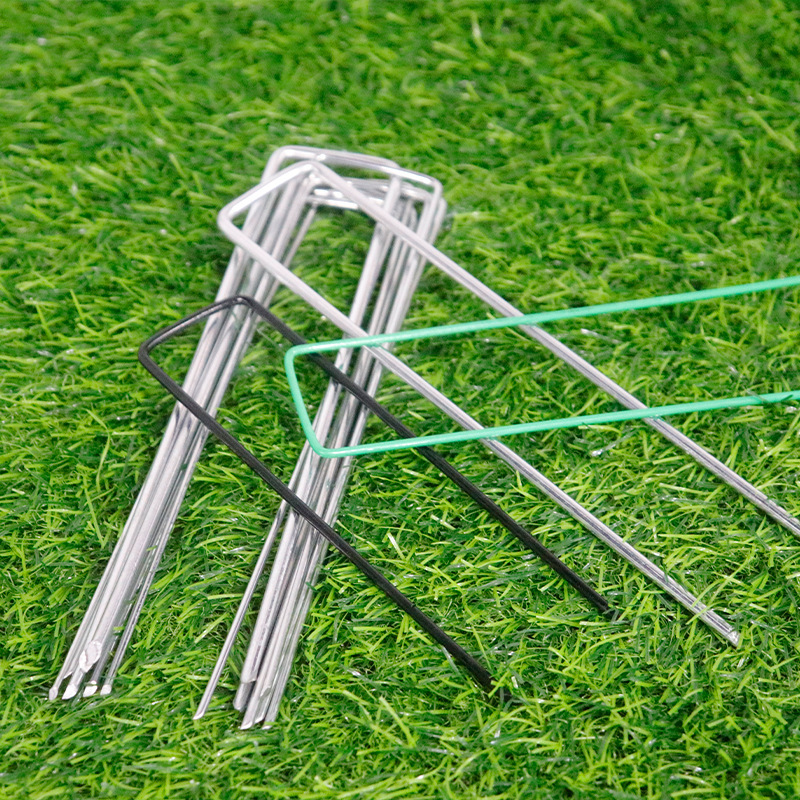 Lawn Ground Nails Galvanized Inclined Pointed Ground Nails Film Holder U-Shaped Nails Ground Mat Anti-Grass Cloth Plastic Gasket Tent Nails