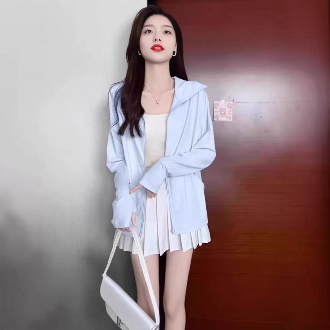 Одежда для защиты от солнца из льняного шелка для женщин на лето, новая корейская стильная свободная кардиган с капюшоном, одежда для защиты от солнца для вождения