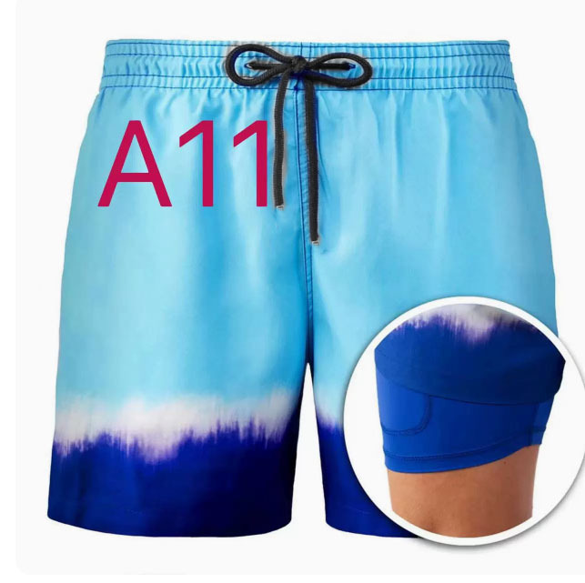 European and American Cross-Border 3D Digital Printing Men's Double-Layer Beach Pants Seaside Shorts Men's Casual Sports Double-Layer Shorts