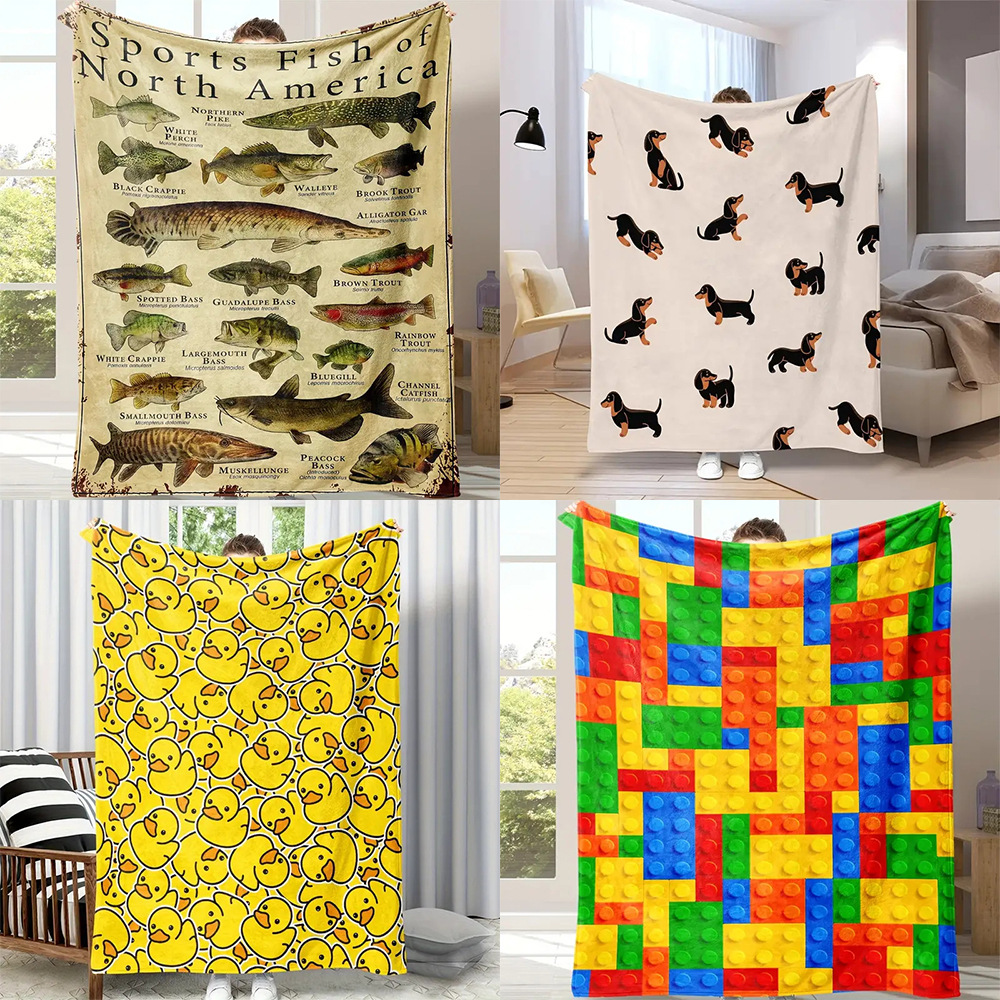 2025 Flannel Amazon Blanket Customized Cross-border Blanket Class A Thickened Super Thick Bedside Printed Cover Blanket Customized