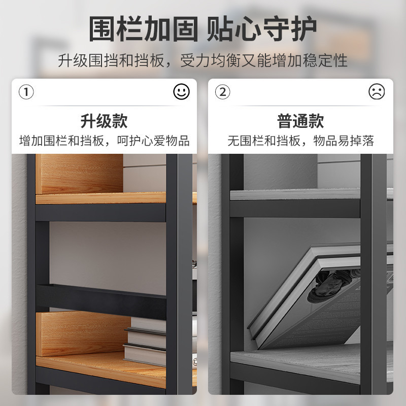 Storage rack multi-layer storage rack shelf household bookshelf floor display rack simple steel wood storage rack sub-storage rack