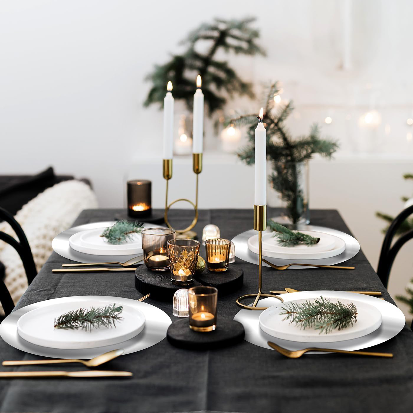 Cross-border round golden placemat 33cm table disposable paper placemat mirror golden silver decorative table mat manufacturers