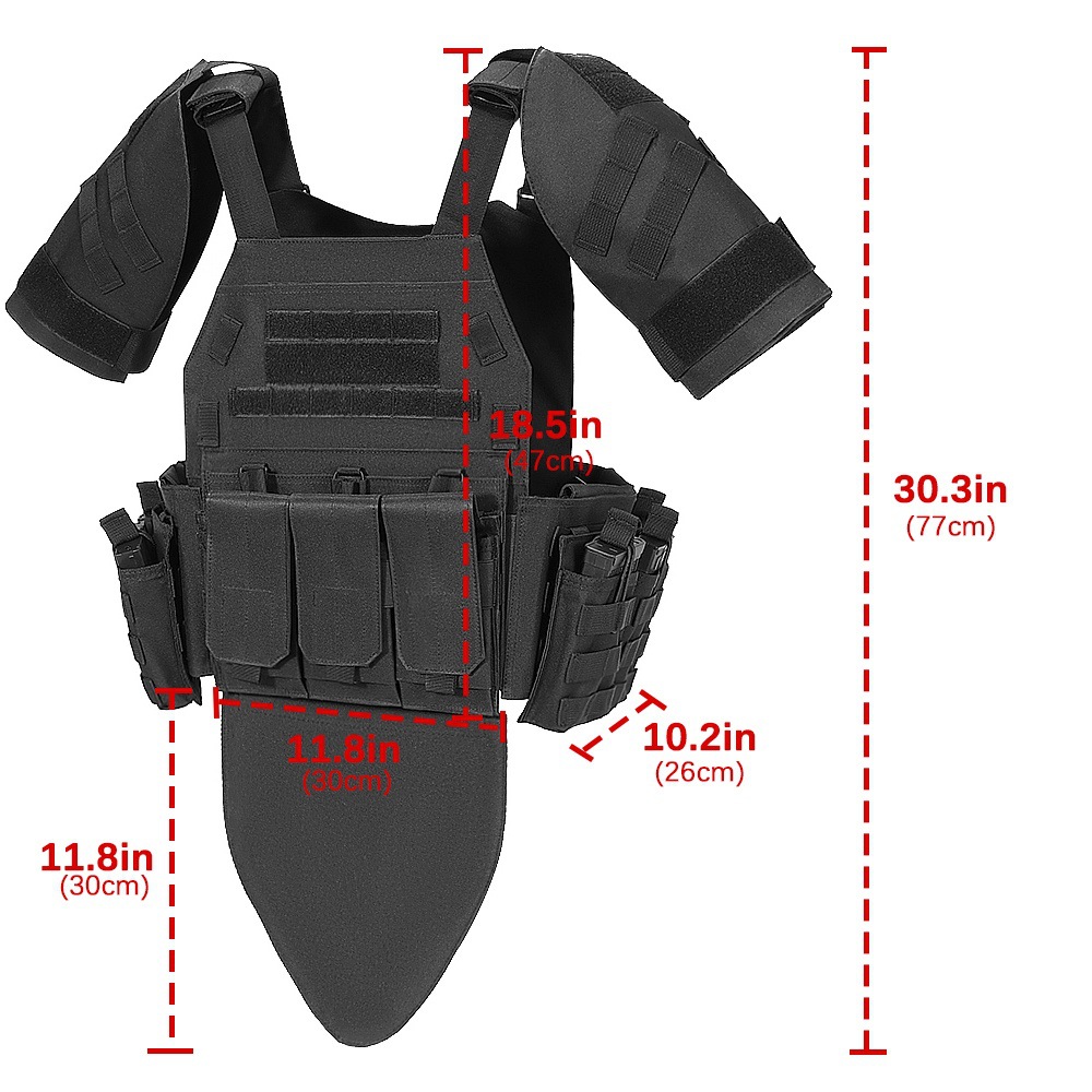 Tactical Vest Outdoor Field Real-Life Cs Body Armor Equipment Vest Wargame Training Uniform Bullet Hanging Molle Bag