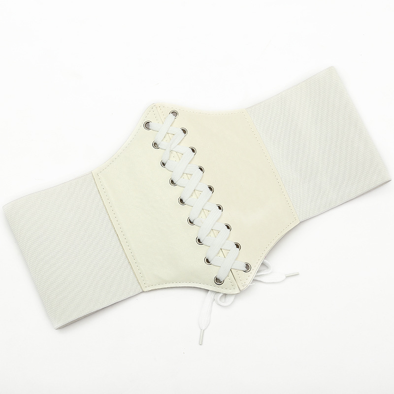 Palace Style Women's Super Wide Waist Seal Fashionable Stretch Tight Elastic Waist Seal Body Shaping Waist Belt Decoration dress