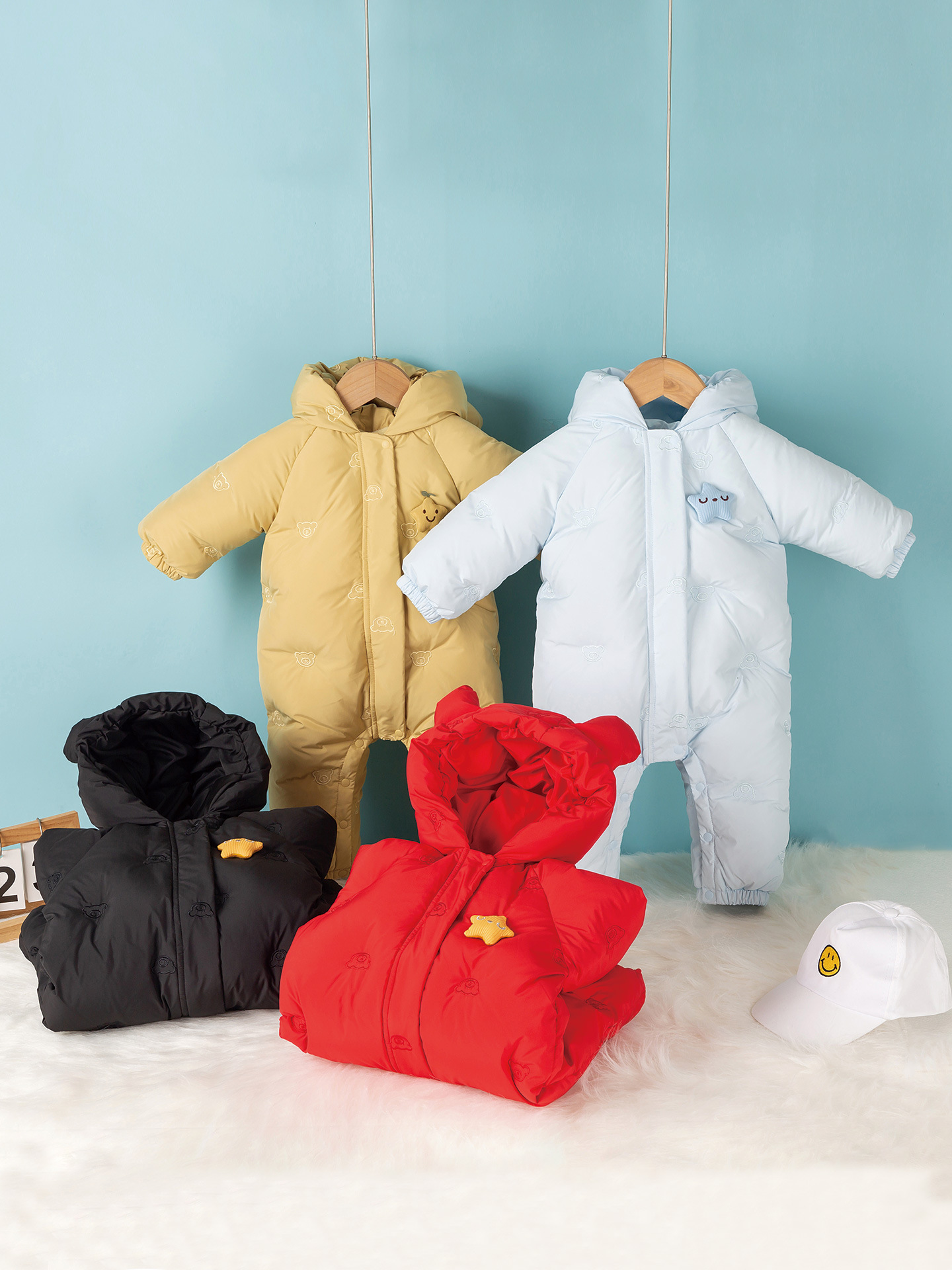 New Baby down Jacket Jumpsuit for Boys and Girls, down Outing Clothes for Infants and Young Children, Thickeneded Huggies and Rompers