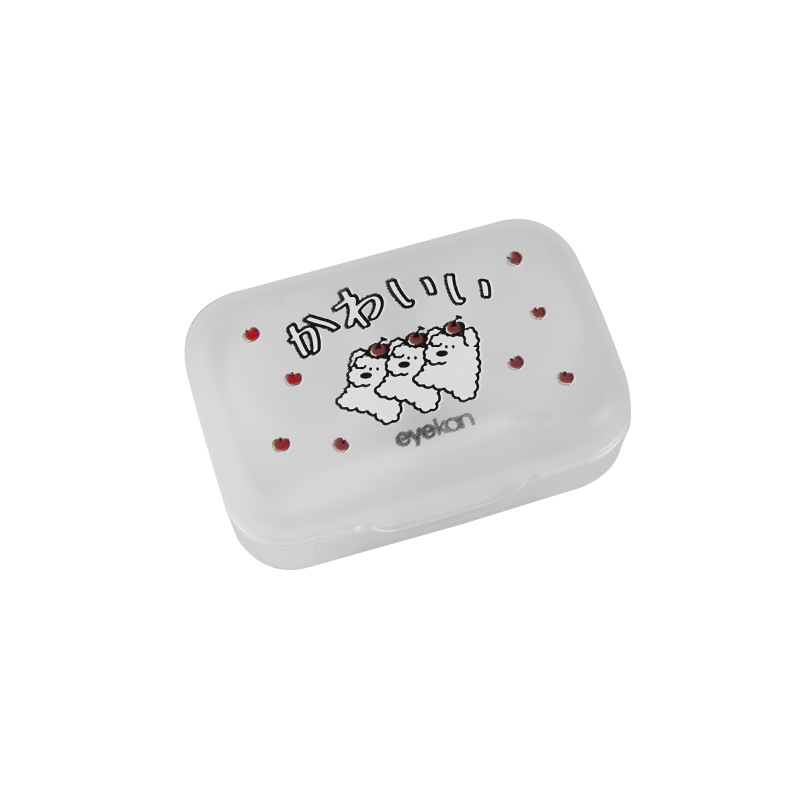 Eyekan contact lens box companion double beauty pupil box portable with mirror cute pattern factory straight hair