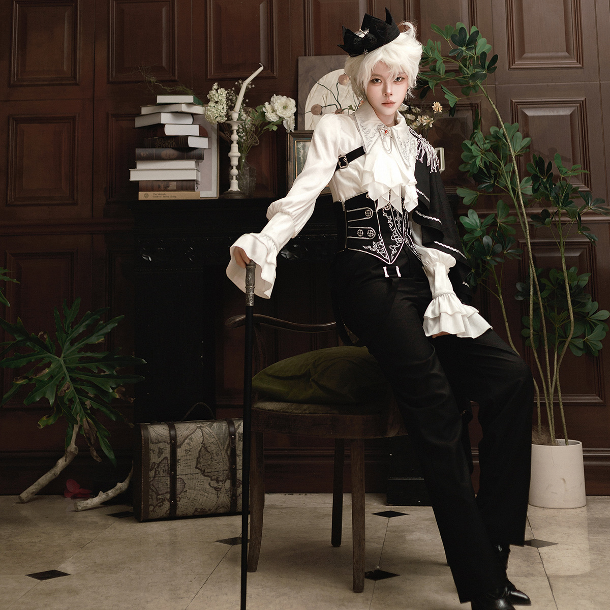 Xiong Doujiang Original Wang Yue Design Lolita Women's Lolita Waist Cincher Top and Pants Daily Outfit 7397