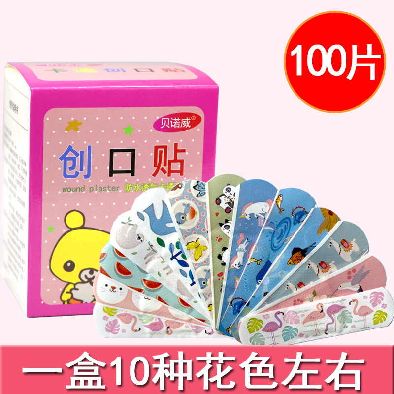 Мультяшный пластырь Benowei милый мини дышащий водонепроницаемый 100 штук