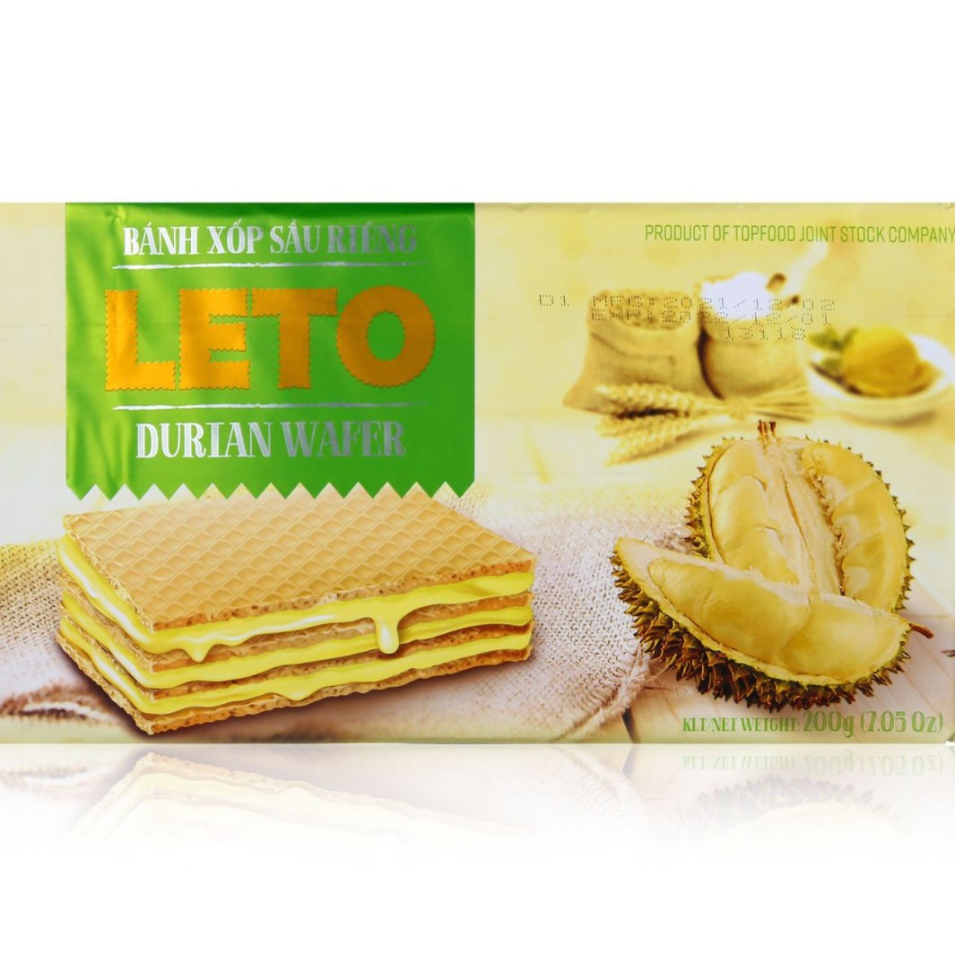 Vietnam Imported Leto Brand Soy Milk Flavored Wafer Biscuits Convenience Store Snacks New Year Wholesale 200Gtj