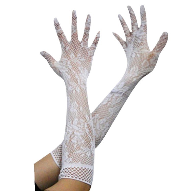 Sexy Transparent Lace Super Stretch Gloves Bridal Nurse Maid Sexy Underwear suit